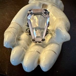 Bloodmilk Large Ghost Rose Quartz Coffin Ring size 8